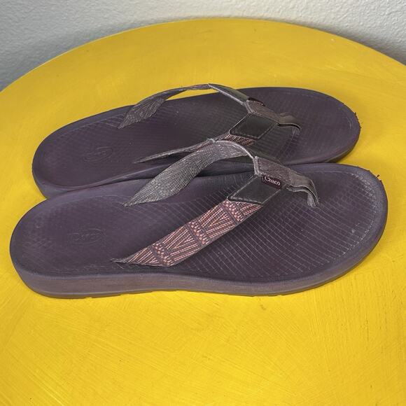 Chaco Open Toe Thong Sandals Size 8 Purple Outdoor Beach Flat Flip Flop Slides - Picture 5 of 9